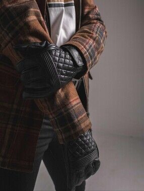 Merla Moto Café Quilted Leather Motorcycle Gloves